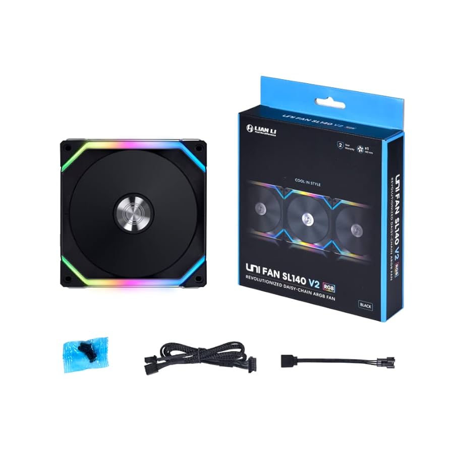 LIAN LI UNI FAN SL140 V2 RGB BK 5点セット Amazon.com: Lian Li UNI Fan SL140 V2 RGB Black Single Pack